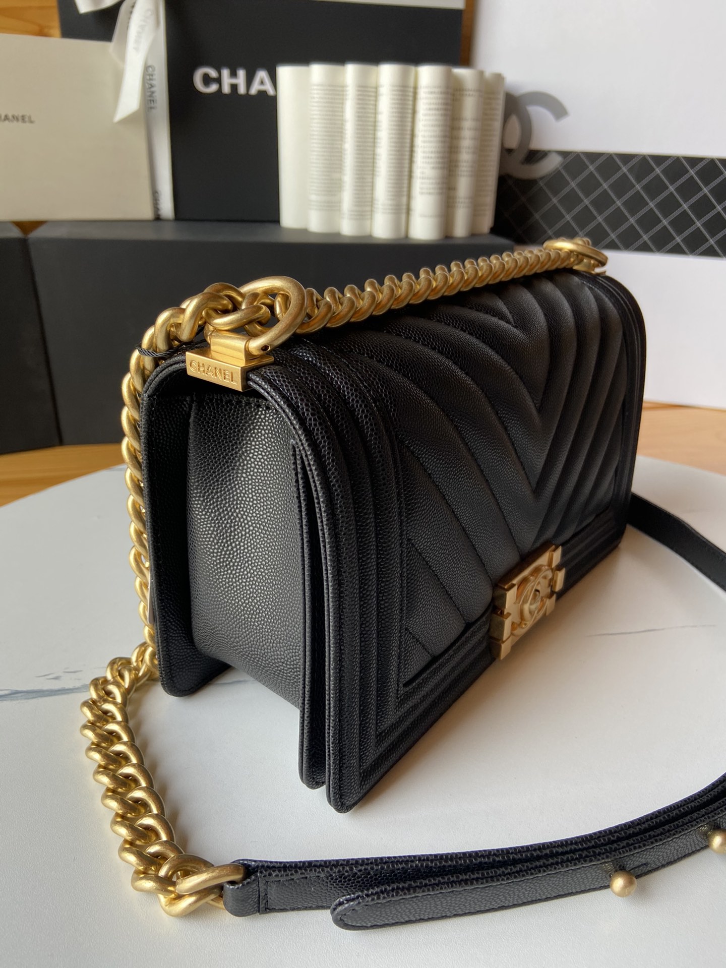 Chevron Boy Chanel Handbag