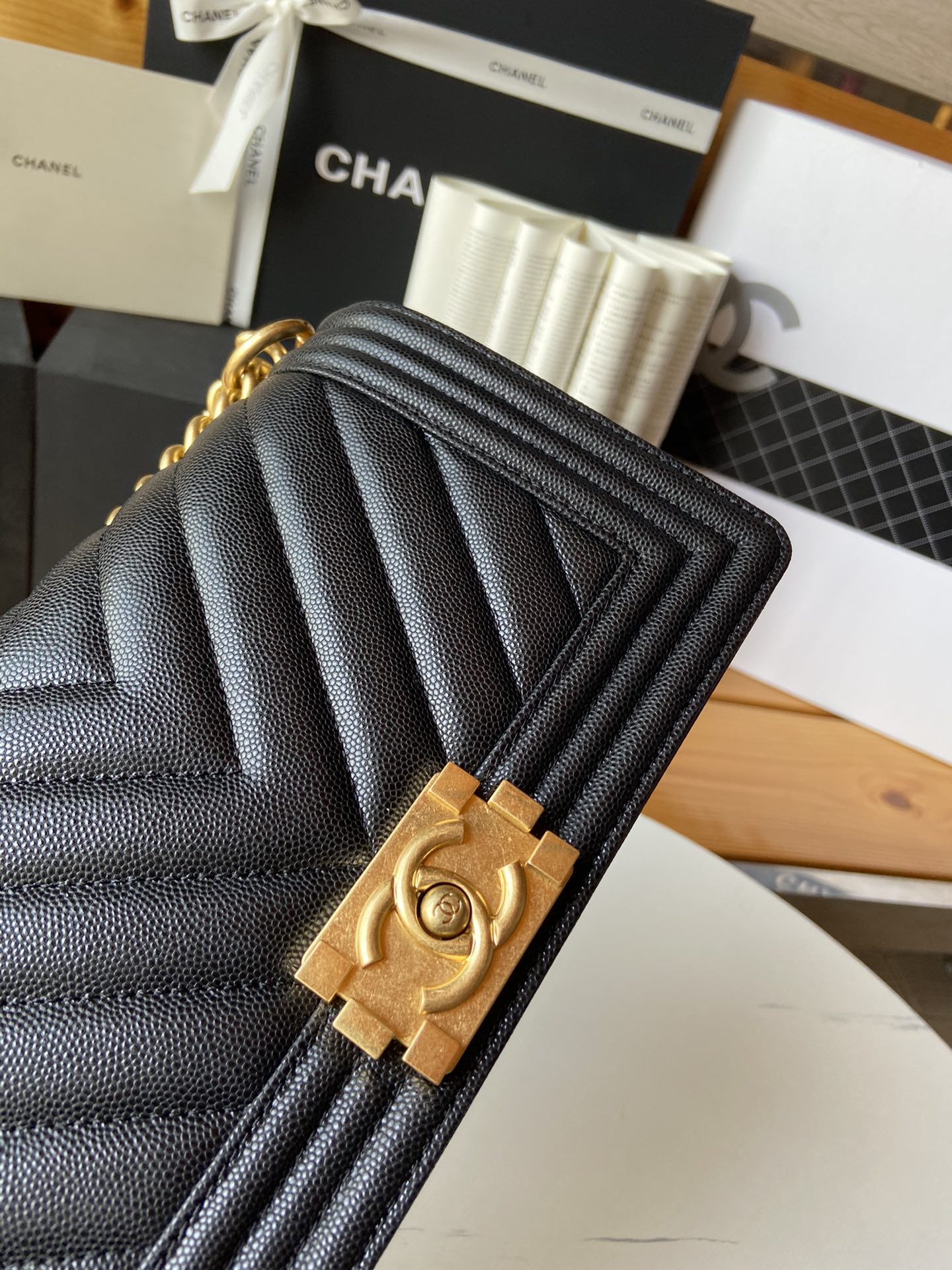 Chevron Boy Chanel Handbag