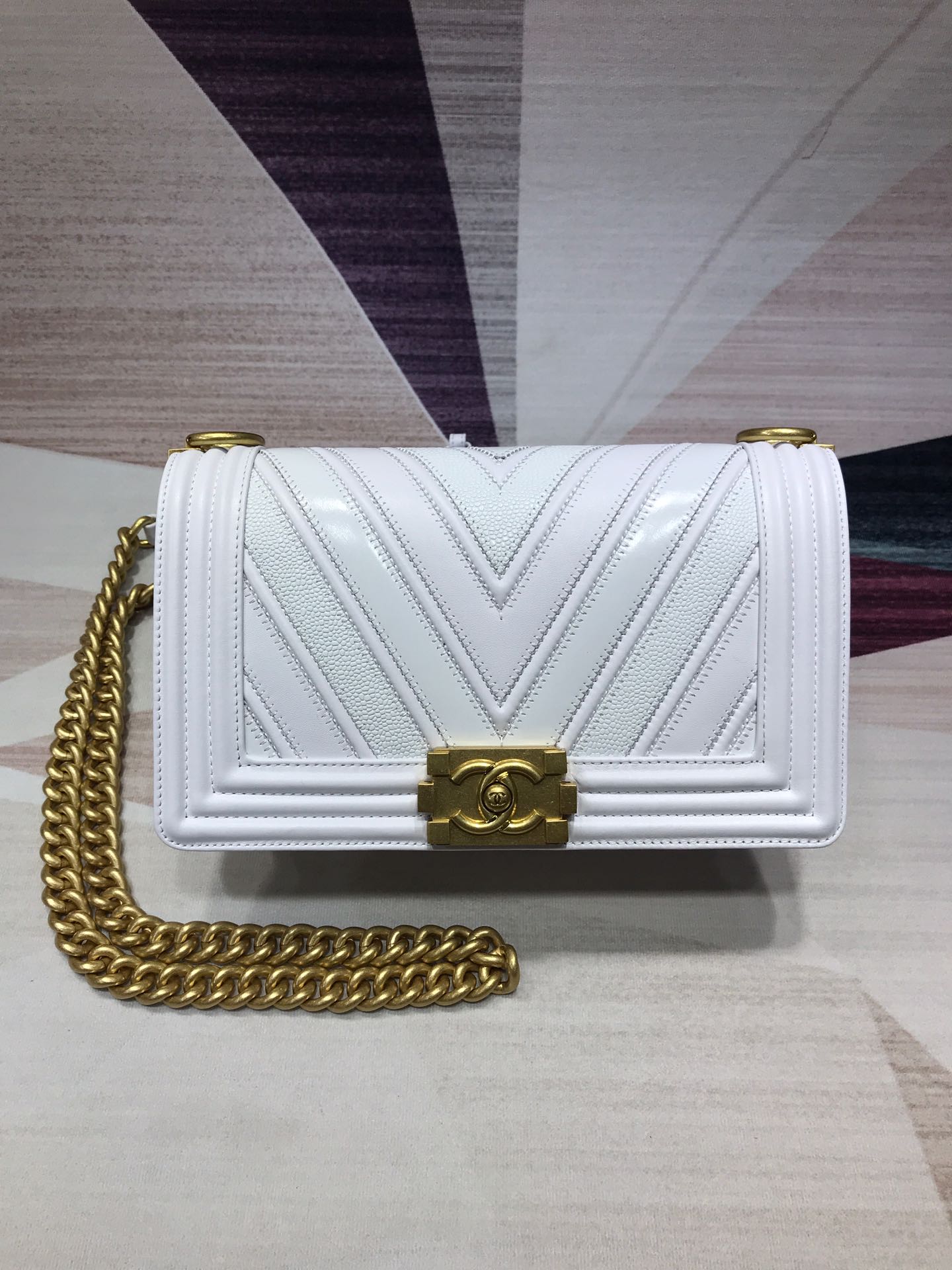 Chevron Boy Chanel Handbag