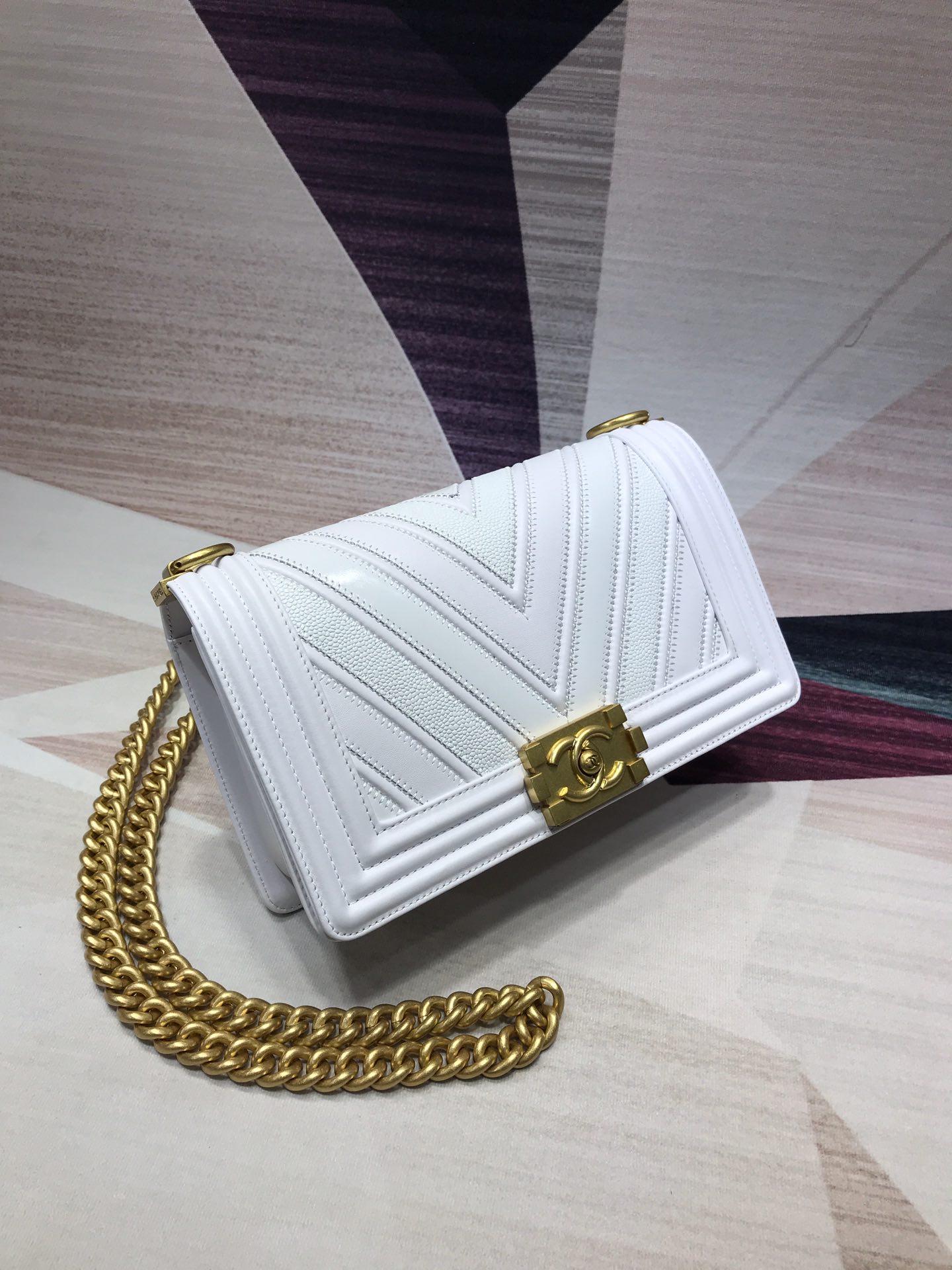 Chevron Boy Chanel Handbag